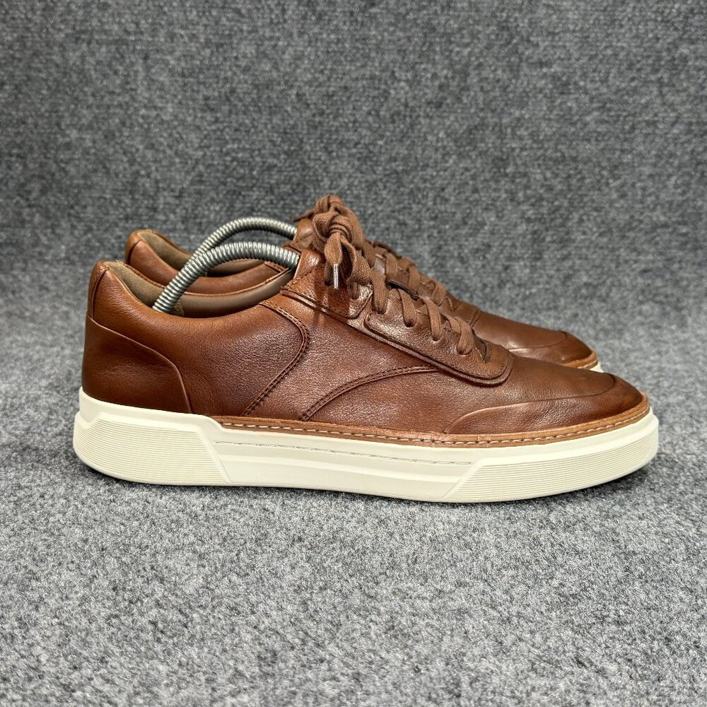 Allen Edmonds Burke Sneakers Men 9.5 Brown Leather Low Lace Business Casual Shoe